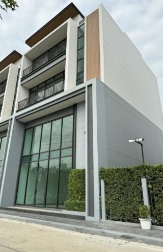ให้เช่าโฮมออฟฟิศ 4 ชั้น เมซอง 168 เมืองทอง Maison 168 Muangthong มีลิฟต์ ติดถนนเหมาะทำสำนักงาน หน้าร้าน