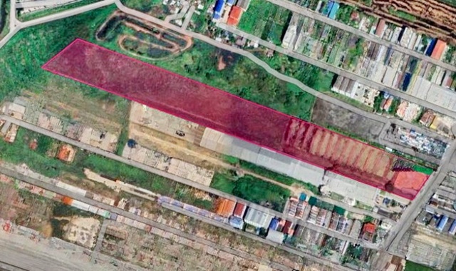 ให้เช่าที่ดิน นิคมอุตสาหกรรมลาดกระบัง ฉลองกรุง 37-40 ติดถนนฉลองกรุง ขนาด 33 ไร่ แบ่งเช่าได้ ถมแล้วมี 7-11 เช่าอยู่ บนพื้นที่สีแดง
